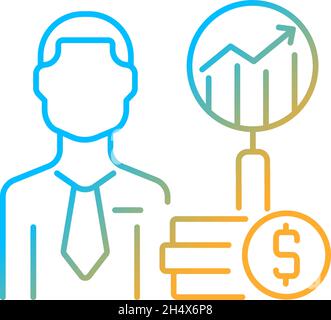 Financial analyst gradient linear vector icon Stock Vector