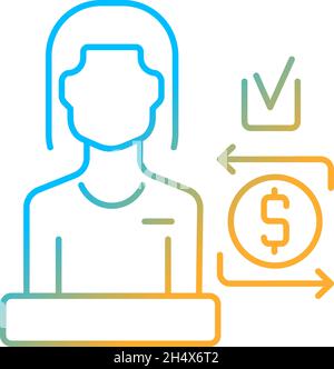 Bank teller gradient linear vector icon Stock Vector