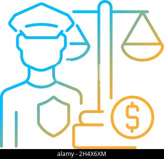 Financial guard gradient linear vector icon Stock Vector