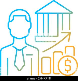Investment banker gradient linear vector icon Stock Vector