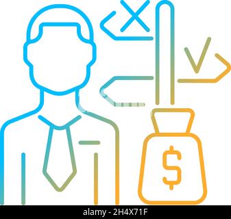 Asset manager gradient linear vector icon Stock Vector