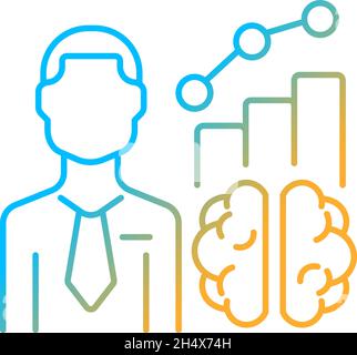 Business intelligence manager gradient linear vector icon Stock Vector