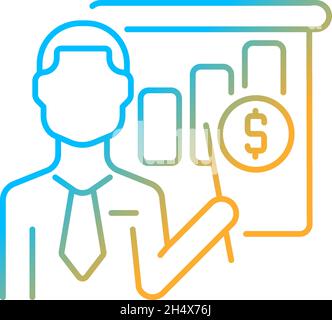 Business teacher gradient linear vector icon Stock Vector