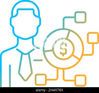 Digital finance expert gradient linear vector icon Stock Vector