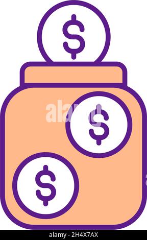 Money saving RGB color icon Stock Vector