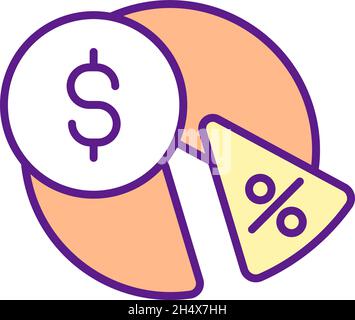 Money sharing RGB color icon Stock Vector