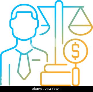 Financial examiner gradient linear vector icon Stock Vector