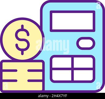 Bookkeeping RGB color icon Stock Vector