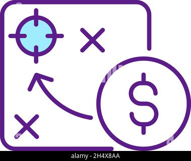 Income goals setting RGB color icon Stock Vector