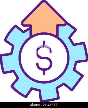 Income raising RGB color icon Stock Vector