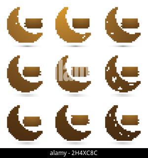 Hand draw ramadan kareem moon set sketch design Stock Vector