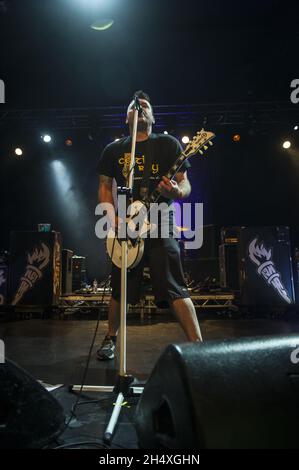 Chris Demakes of Less Than Jake live on stage on 8th February 2014 at the 02 Academy - Birmingham Stock Photo