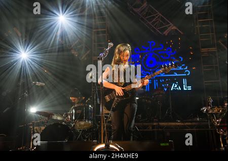 Adele Emmas of Bird performing live on stage during the BBC 6Music Festival in Manchester Stock Photo