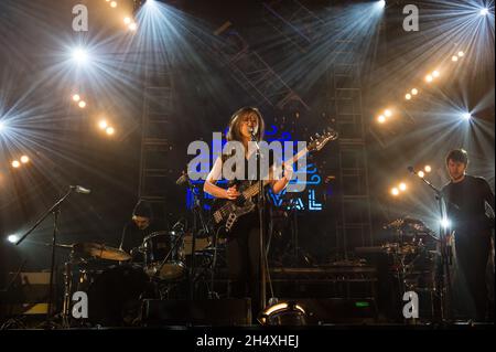 Adele Emmas of Bird performing live on stage during the BBC 6Music Festival in Manchester Stock Photo