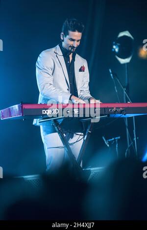 Kevin Richardson of Backstreet Boys performs on stage at LG Arena on March 26, 2014 in Birmingham, United Kingdom Stock Photo