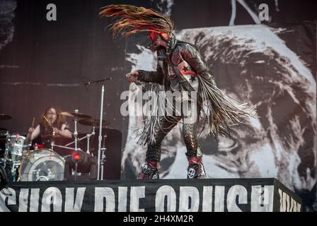 Rob Zombie live on stage during day one of Download Festival at Donington Park. Stock Photo