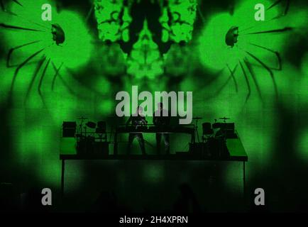 Axwell & Ingrosso live on stage on day 1 of V Festival on 16th August 2014 in Weston Park, Staffordshire Stock Photo