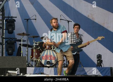 Rou Reynolds of Enter Shikari live on stage on day 2 at Leeds Festival on 23rd August 2014 at Bramham Park, Leeds Stock Photo