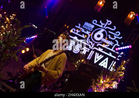 Neil Hamilton Wilkinson of British Sea Power live on stage on day 3 of 6 Music Festival at the Sage Gateshead on February 22 2015 in Newcastle, UK. Stock Photo