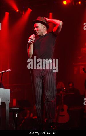 Stuart Murdoch of Belle and Sebastian performing live on stage during 6Music Festival at Tramway in Glasgow, UK. Picture date: Sunday 26 March, 2017. Photo credit: Katja Ogrin/ EMPICS Entertainment. Stock Photo