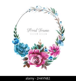 Decorative colorful flowers frame background Stock Vector