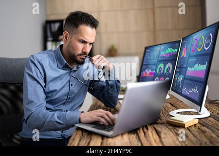 Business Data Analytics Dashboard And KPI Performance Stock Photo