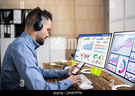 Business Data Analytics Dashboard And KPI Performance Stock Photo