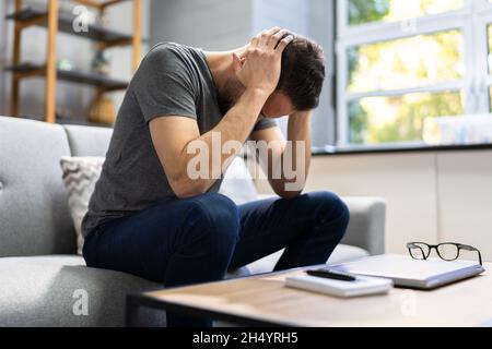 Vertigo Dizzynes. BPPV Head Brain Stroke And Canaliths Stock Photo