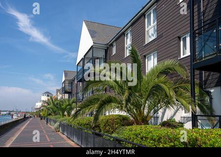 Modern riverside apartments In Littlehampton, West Sussex, UK Stock Photo