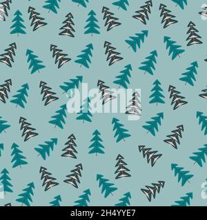 Pine trees spruce branches and twigs patterns Stock Vector