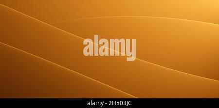 Abstract minimalistic background or wallpaper with curved lines and layers in orange color Stock Photo