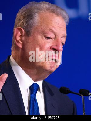 Glasgow, Scotland, UK. 5th Nov, 2021. PICTURED: Al Gore speaking at COP26 Climate Change Conference. Albert Arnold Gore Jr. is an American politician and environmentalist who served as the 45th vice president of the United States from 1993 to 2001 under president Bill Clinton. Gore was the Democratic nominee for the 2000 presidential election, losing to George W. Bush in a very close race after a Florida recount. Credit: Colin Fisher/Alamy Live News Stock Photo