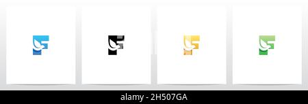 Dove Bird On Letter Logo Design F Stock Vector