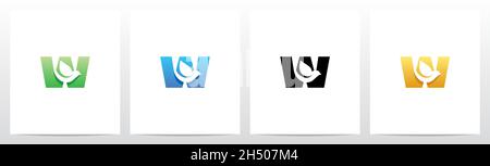 Dove Bird On Letter Logo Design W Stock Vector
