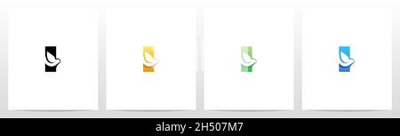 Dove Bird On Letter Logo Design I Stock Vector