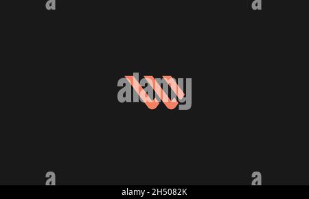 LETTER W LOGO DESIGN WITH NEGATIVE SPACE EFFECT FOR ILLUSTRATION USE Stock Vector