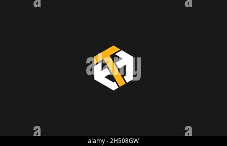 LETTERS HT LOGO DESIGN WITH NEGATIVE SPACE EFFECT FOR ILLUSTRATION USE Stock Vector