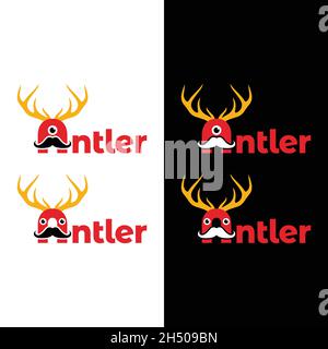 Letter Initial A Antler Mascot for Adventure Outdoor Camping Hunting Gear Apparel Business Brand Classic Unique Hipster Retro Rustic Vintage Logo. Stock Vector