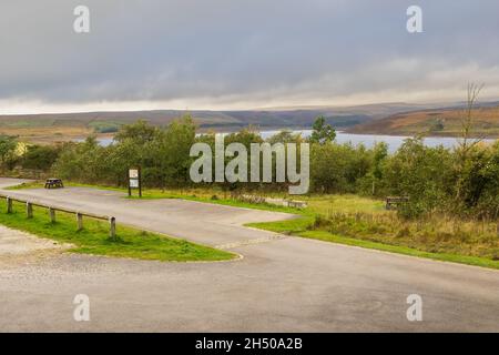 Grimwith Reservoir is located in the Yorkshire Dales in North Yorkshire, England. It was originally built by the Bradford Corporation as one of eleven Stock Photo