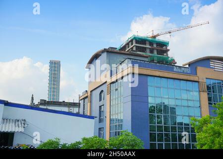 Kolkata, West Bengal, India - 20th July 2019 : Modern architecture of buildings, with The 42, the tallest building of Kolkata with 42nd floor. Stock Photo