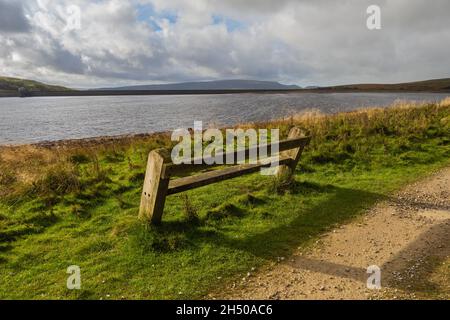 Grimwith Reservoir is located in the Yorkshire Dales in North Yorkshire, England. It was originally built by the Bradford Corporation as one of eleven Stock Photo