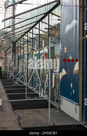 Entrance, XXXIII International Book Fair 2021, Lingotto building, Turin, Piedmont, Italy. Stock Photo