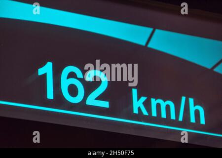 Guangzhou,China OCT 1st,2021 Guangzhou Metro Line 18,The line is an express subway line. With an operating speed of 160 km/h (99 mph). Stock Photo