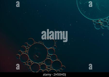 Abstract dark blue background with bubbles Stock Photo