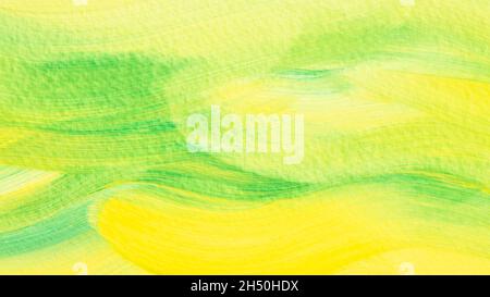 Yellow green abstract brush strokes background Stock Photo