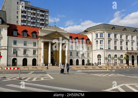 Warsaw, Poland - May 03, 2015: Church in this place dates back to its beginnings at the 17th century, The Church of Creative Communities since 1999, w Stock Photo