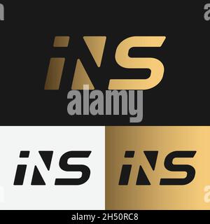 Letter Initial INS Wordmark Logo in Negative Space Style. Suitable for General Sport Fashion Brand Business Company in Simple Minimal Vintage Retro. Stock Vector