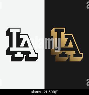 Letter Initial Monogram L A LA AL Logo Design Template. Suitable for General Sports Fitness Fashion Finance Wedding Company Business Corporate Etc. Stock Vector