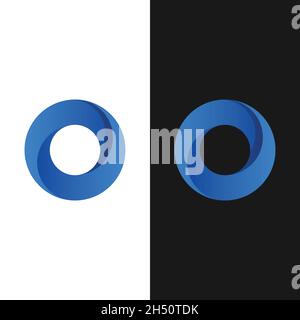 Letter Initial O Blue Gradient Logo Design Template. Suitable for General Digital Company Business Corporate Brand Application Simple Modern Logo. Stock Vector