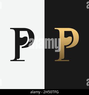 Letter Initial P Wine Glass Logo Design Template. Suitable for Bar Restaurant Cafe Winery Vineyard Pub Club Business Brand Company Logo Design. Stock Vector